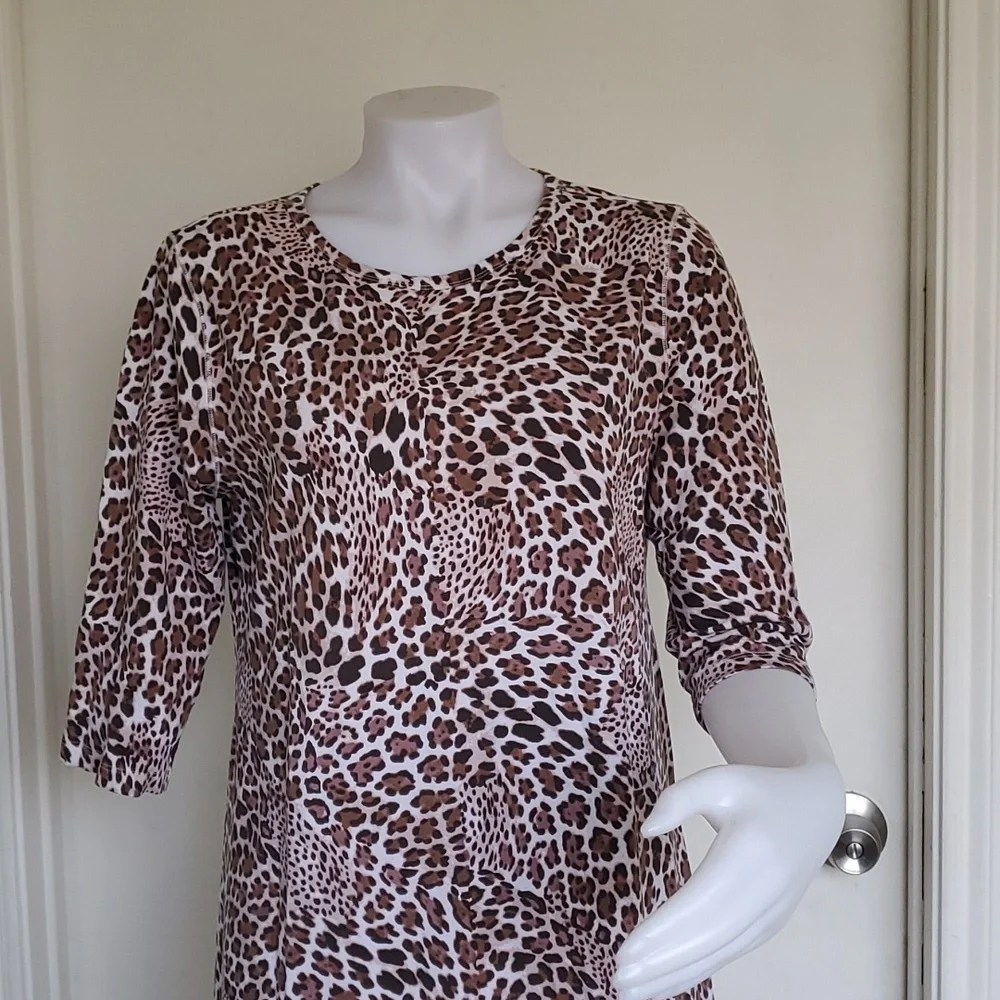 Tyler Boe Alexa Womens Pink Leopard Animal Print A Line Dress Cotton size Small - Picture 1 of 4